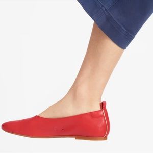 Everlane Iconic leather day glove ballet flat NWOB size 11  tomato red.